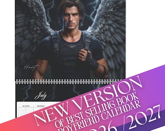 2026-2027 Romantasy Book Boyfriend Calendar | Fae Warrior Fantasy Art, BookTok Gift