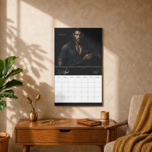 2026-2027 Romantasy Book Boyfriend Calendar | Fae Warrior Fantasy Art, BookTok Gift image 17