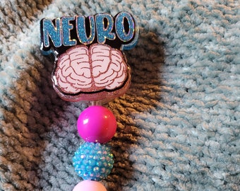 Neuro brain badge reel, lanyard, ID clip