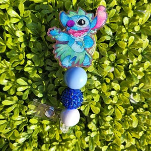 Hula Stitch badge reel or lanyard