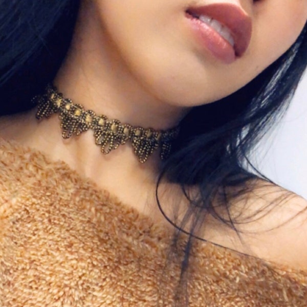 Antique Bronze Choker, Bronze Choker, Choker, Antique Necklace, Bronze Necklace, Antique Bronze Necklace