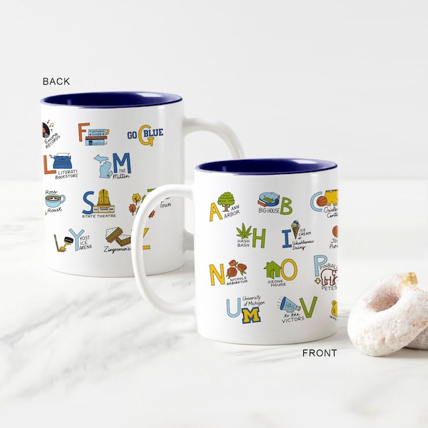 ANN ARBOR MICHIGAN alphabet coffee mug