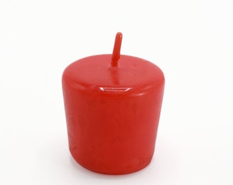 24 Red Colored Unscented Wax Votive Candles, 15 Hours Burn Time