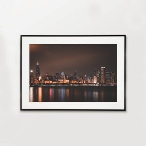 Chicago Skyline Print, Lake Michigan, Digital Photo, Printable Photo, Downloadable Print, Chicago, Cityscape Print, Wall Decor, Wall Print