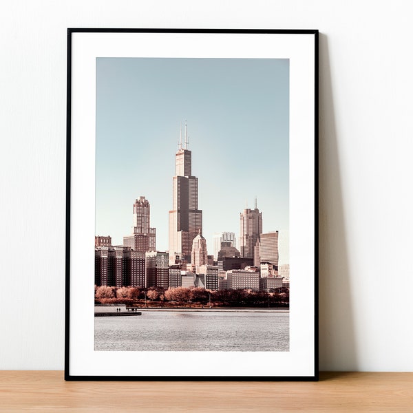 Willis Tower Print | Chicago City Print | Downtown Chicago Print | Digital Print | Wall Print | Digital Download | Chicago Skyline