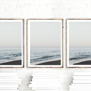 Lake Michigan Art Print Set, 3 Piece Lake Michigan Wall Art, Beach Photography, Large Nature Poster, Digital Download, Set of Three Prints