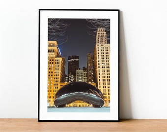 Stampa Cloud Gate Chicago: Millennium Park Wall Art (download digitale)
