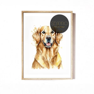 Labrador Retriever Dog Art, Downloadable Dog Art Print, Nursery Wall Decor, Bedroom Wall Print, Instant Download, Watercolor Art Print