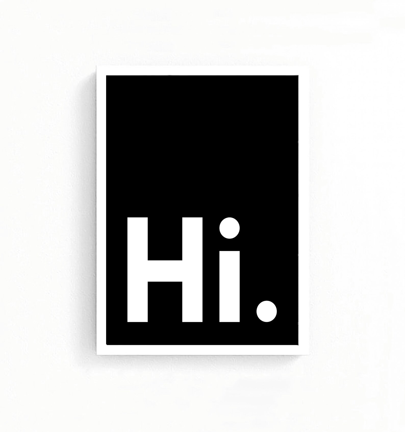 Hi Printable Wall Art Modern Typography Black & White Etsy