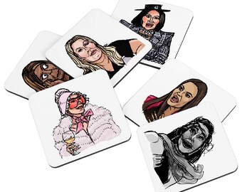 Dessous de verre en fonte RHOSLC | Lot de 4 ou 6 | Les vraies femmes au foyer de Salt Lake City