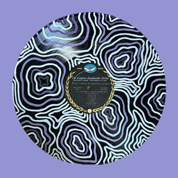 Vinyl Record Painting Wavy Monochromatic Purple Design - Etsy