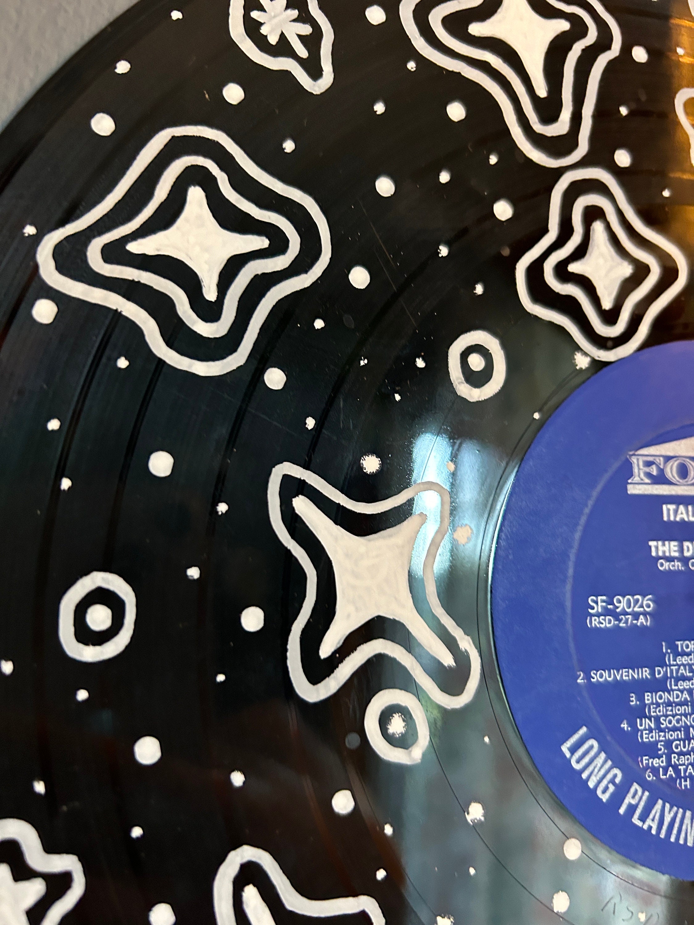 Vinyl Record Painting Traced Stars and Spots 12 Inch - Etsy