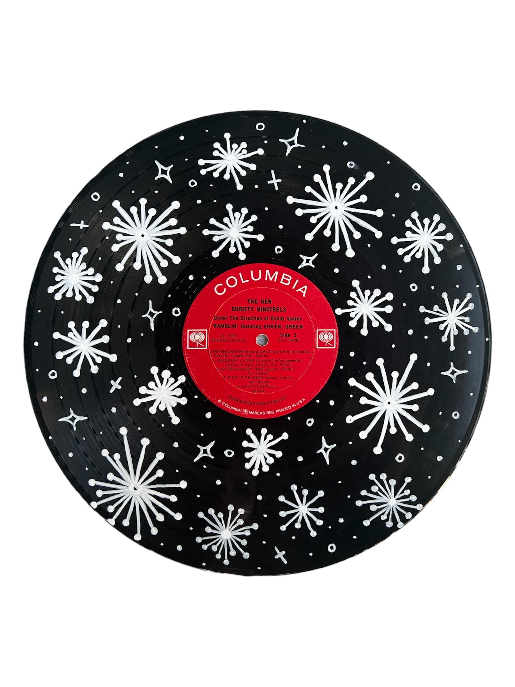 Painted Vinyl Record Retro Stars and Spots - Etsy