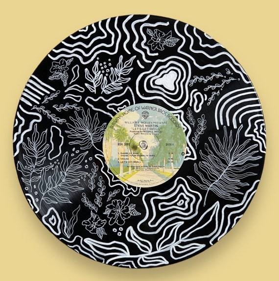 Vinyl Record Painting Floral Wave Design - Etsy Canada