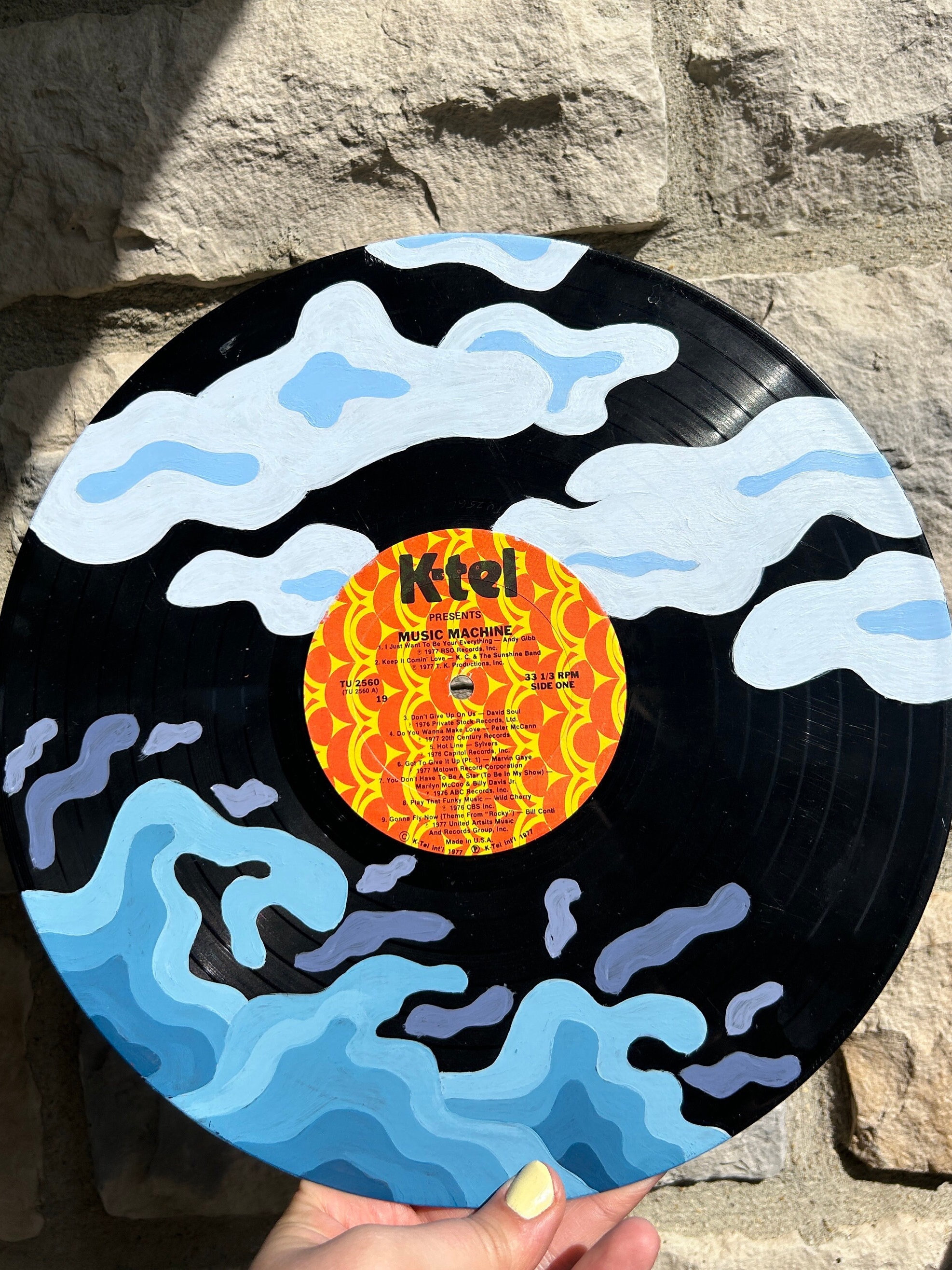 Vinyl Record Painting Gradient Colorblock Abstract Waves Clouds - Etsy