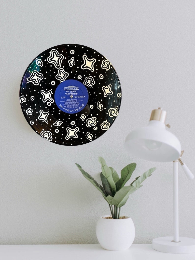 Vinyl Record Painting Traced Stars and Spots 12 Inch - Etsy