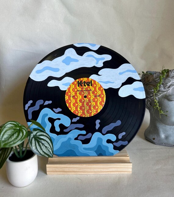 Vinyl Record Painting Gradient Colorblock Abstract Waves
