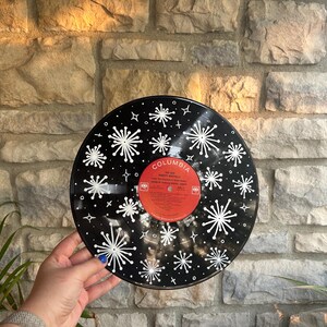 Painted Vinyl Record Retro Stars and Spots - Etsy