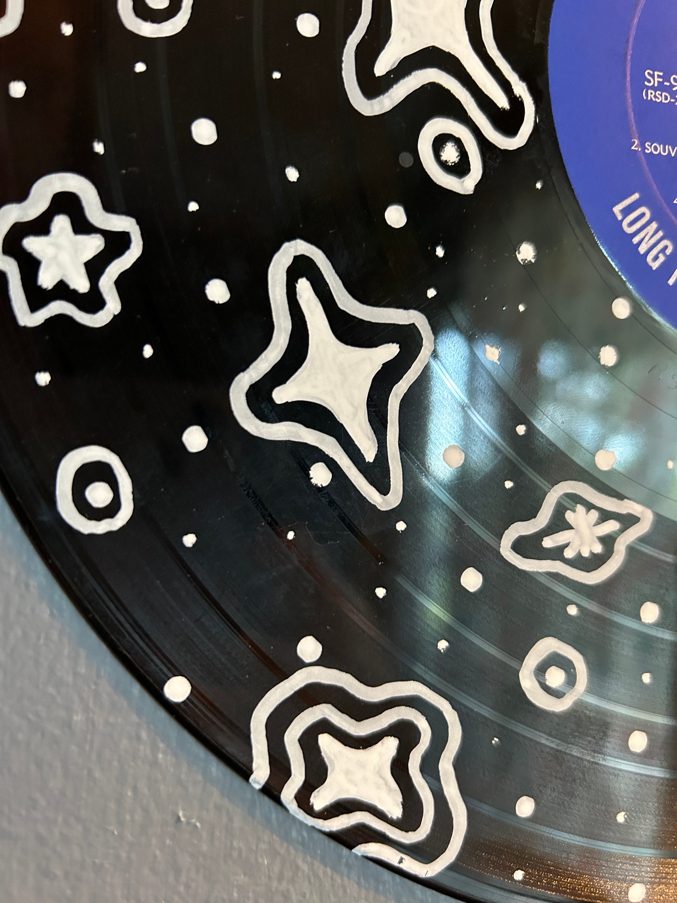 Vinyl Record Painting Traced Stars and Spots 12 Inch - Etsy