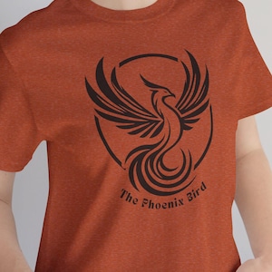 Phoenix Bird Unisex Tee, Motivational Graphic Shirt, Casual Wear, Unique Gift for Bird Lovers, Birthday, Independence Day, Inspirational