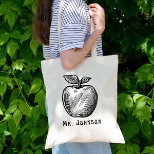 Personalized Teacher Gift Shopping Cotton Canvas Tote Bag