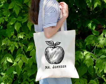 Personalized Teacher Gift Shopping Cotton Canvas Tote Bag