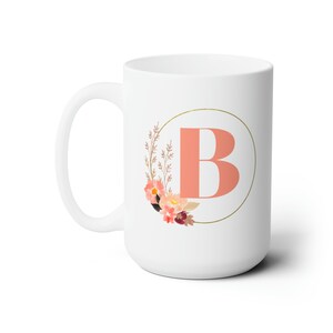 Personalized Flower Boho Ceramic Mug 15oz