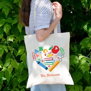 Personalized Teacher Gift Shopping Cotton Canvas Tote Bag