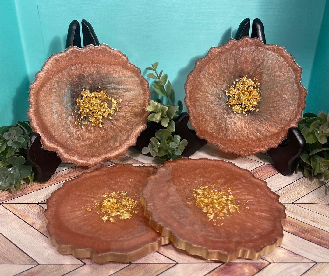Beautiful Large 5 Inch Epoxy Resin Flower Coasters With Etsy