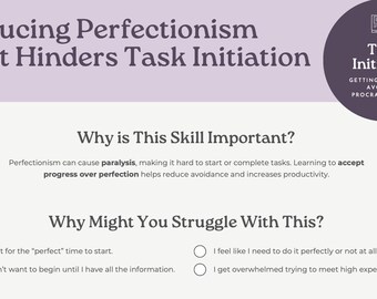 Task Initiation – Executive Functioning Worksheets (5 Two-Page Worksheets)