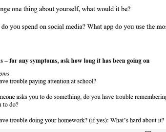 Student/Client Interview Template — Editable and Customizable for Psychologists, Counselors & Educators