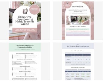 Executive Functioning Habit Tracker Guide & Tracker–Customizable Tracker for Clients/Students