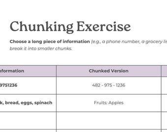 Working Memory – Executive Functioning Worksheets (5 Two-Page Worksheets)