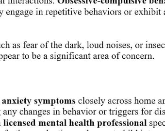 Preschool Anxiety Scale Report Template — Editable Word Doc for Providers