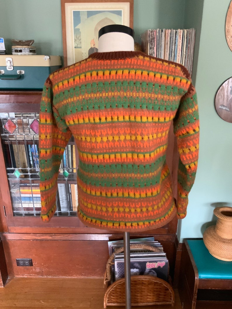 Vintage 1960/'s Hand Knit Granny SweaterCardigan