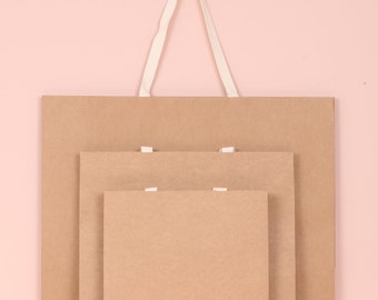 Brown Kraft Gift Bags with Cotton Handles, Party Favor Bags