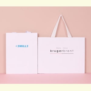 Personalized White Kraft Gift Bags – Custom Logo, Photo & Text Printing with Cotton Handles