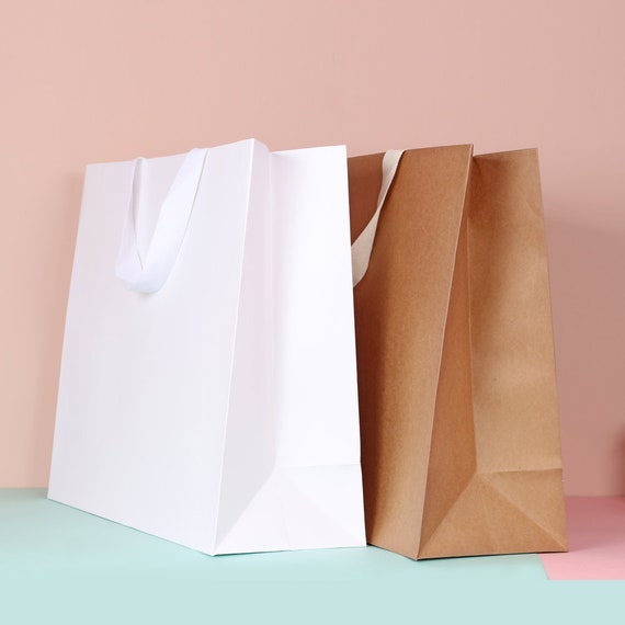 XL Gift Bags Jumbo with Cotton Handles: Thick, Sturdy Paper Bags (21.7x6.1x15.7")