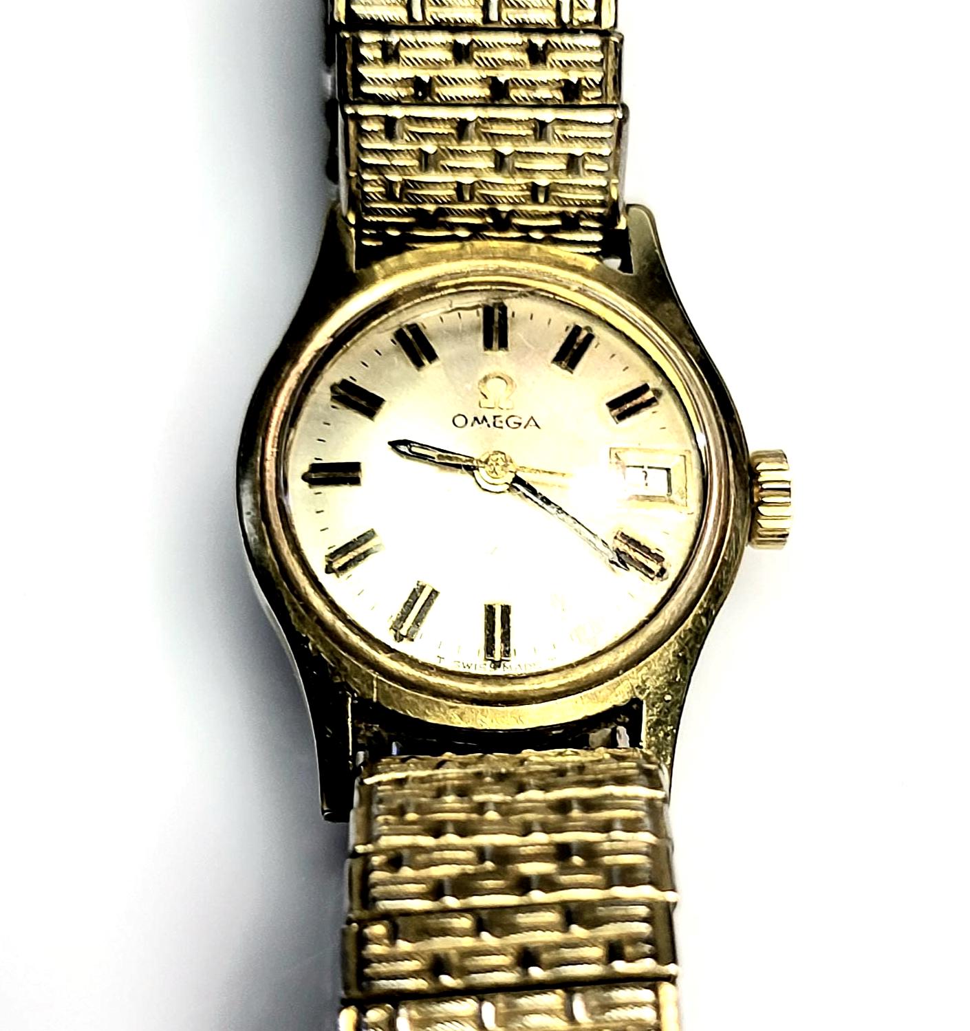 14k Gold Omega Ladies Gold Watch 1968 1968 Omega 0-5727 14K Solid