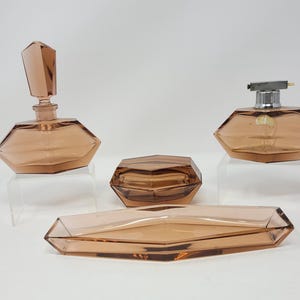 Dresser Set, Kristall glass vanity dresser four (4) piece set, Made in Germany