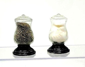Shakers, Newport Sterling Silver & Glass Salt and Pepper Shakers: Vintage Etched Wheat