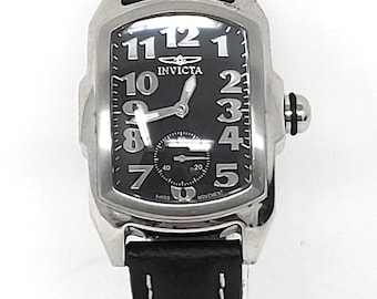 Jewelry, Watch, Invicta Baby Lupah Watch: Silver Case, Black Leather Band, New Battery