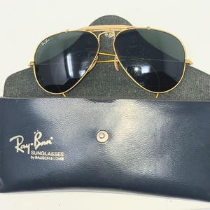 Sunglasses, Rayban B&L Aviator Pilot Sunglasses With Case, Vintage