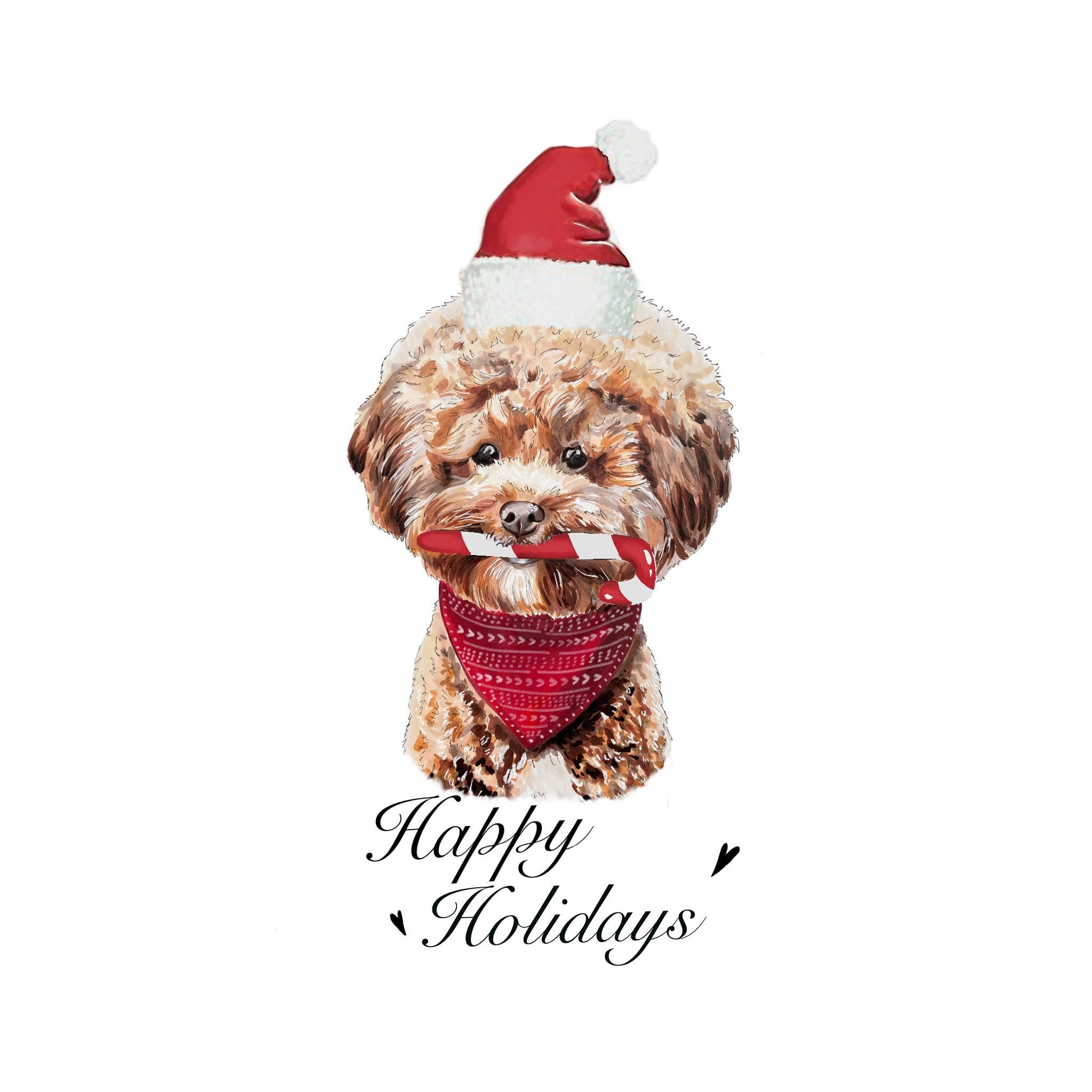 Holliday Dog Cards Christmas pet portrait Custom Holliday | Etsy