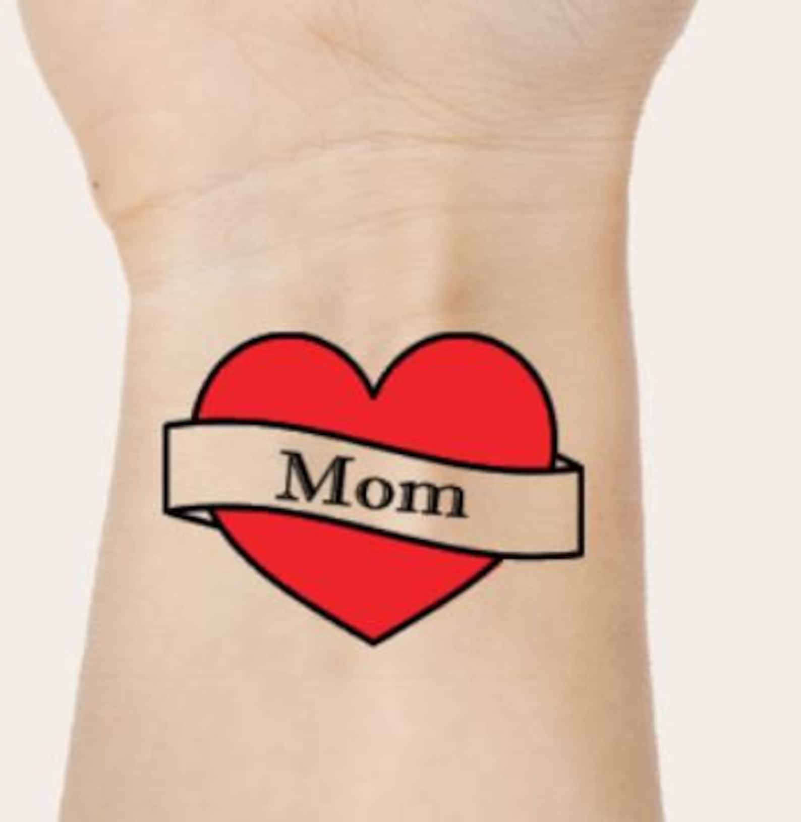 I Heart Mom Temporäre Tattoos Mama Mama Erwachsene und Kinder Etsy