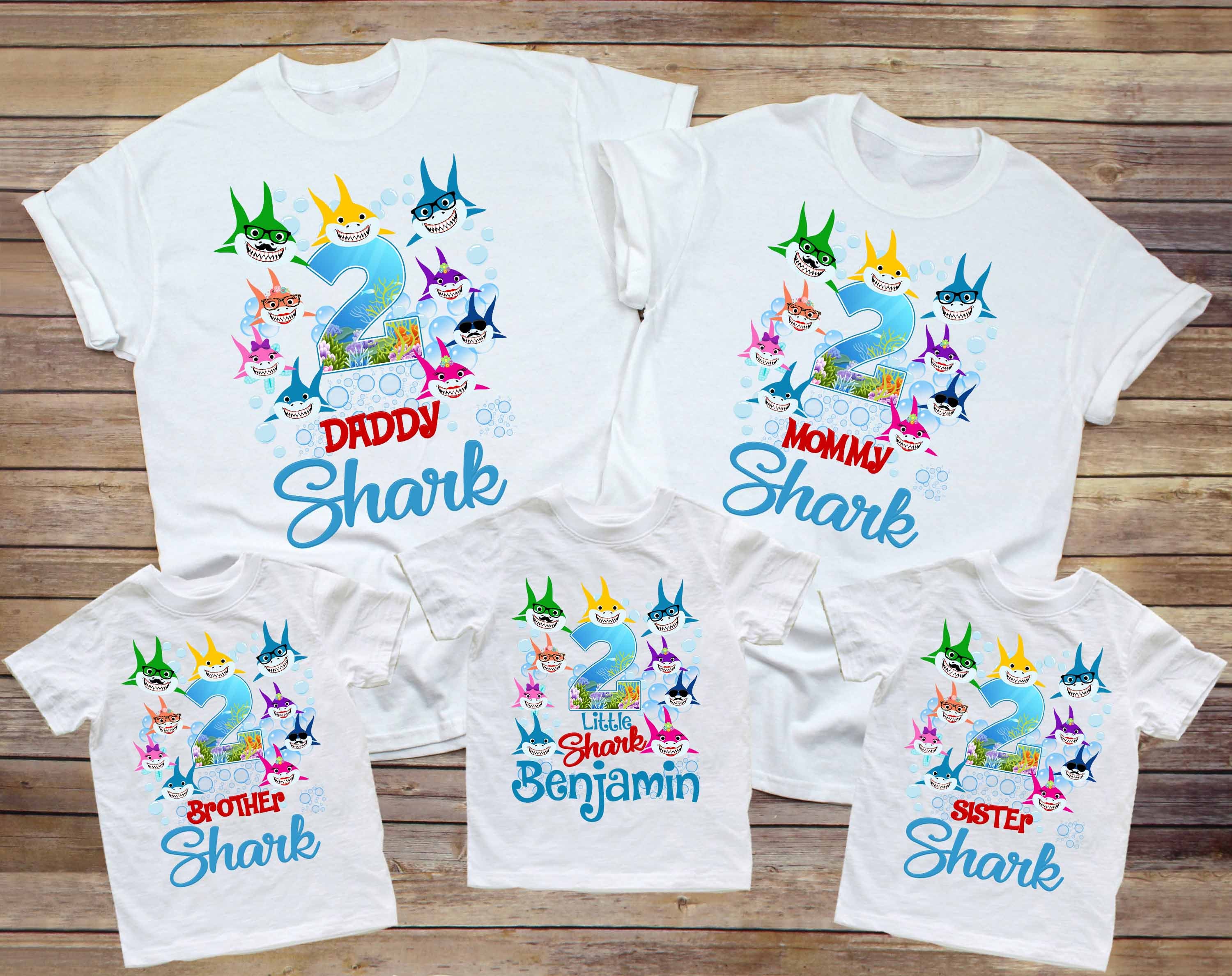 Baby Shark Birthday Shirt Personalized Baby Shark Shirt Baby Etsy