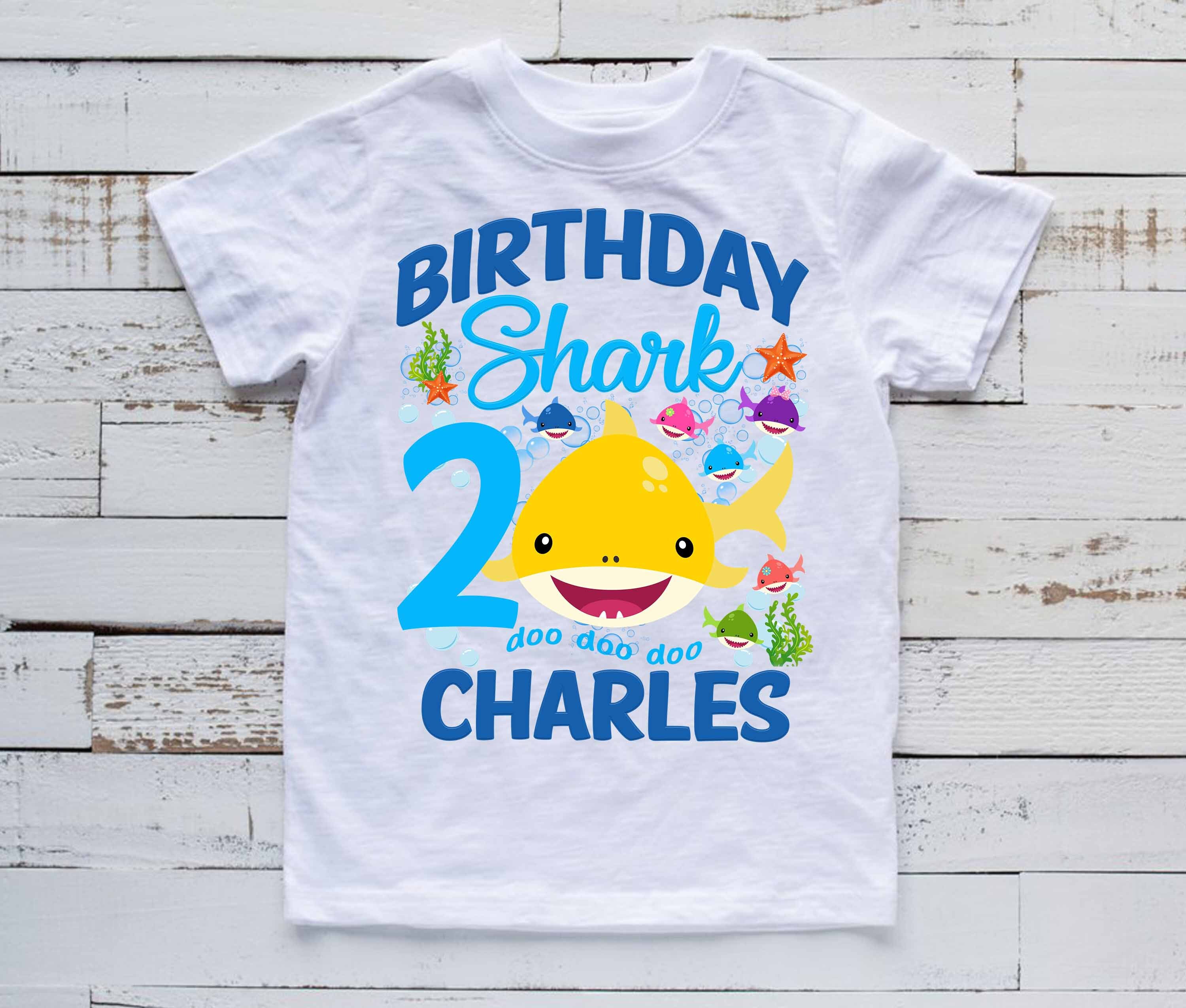 Shark Birthday Shirt Baby Shark Birthday Shirtbaby Shark Etsy