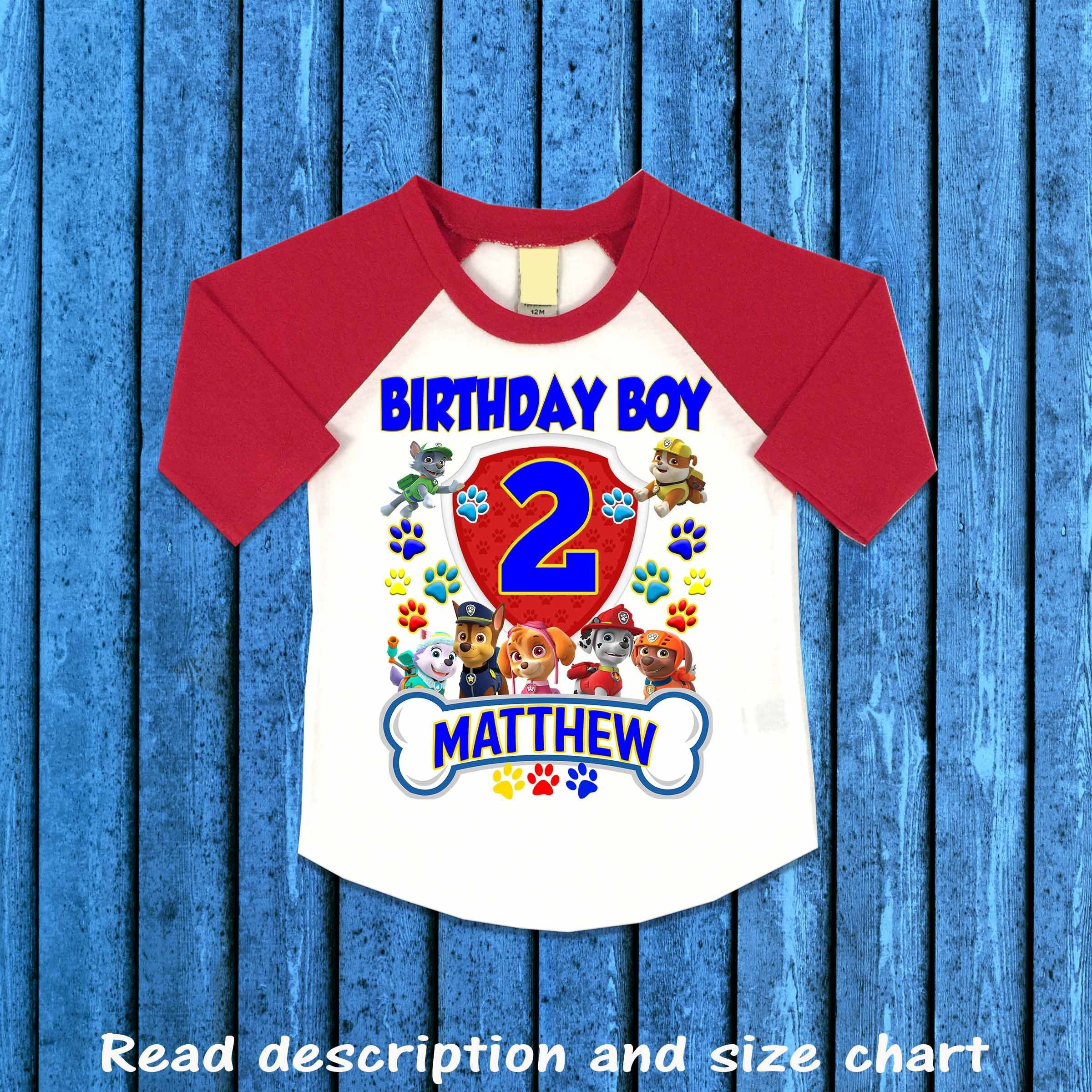 Paw Patrol Birthday Shirt Personalized 