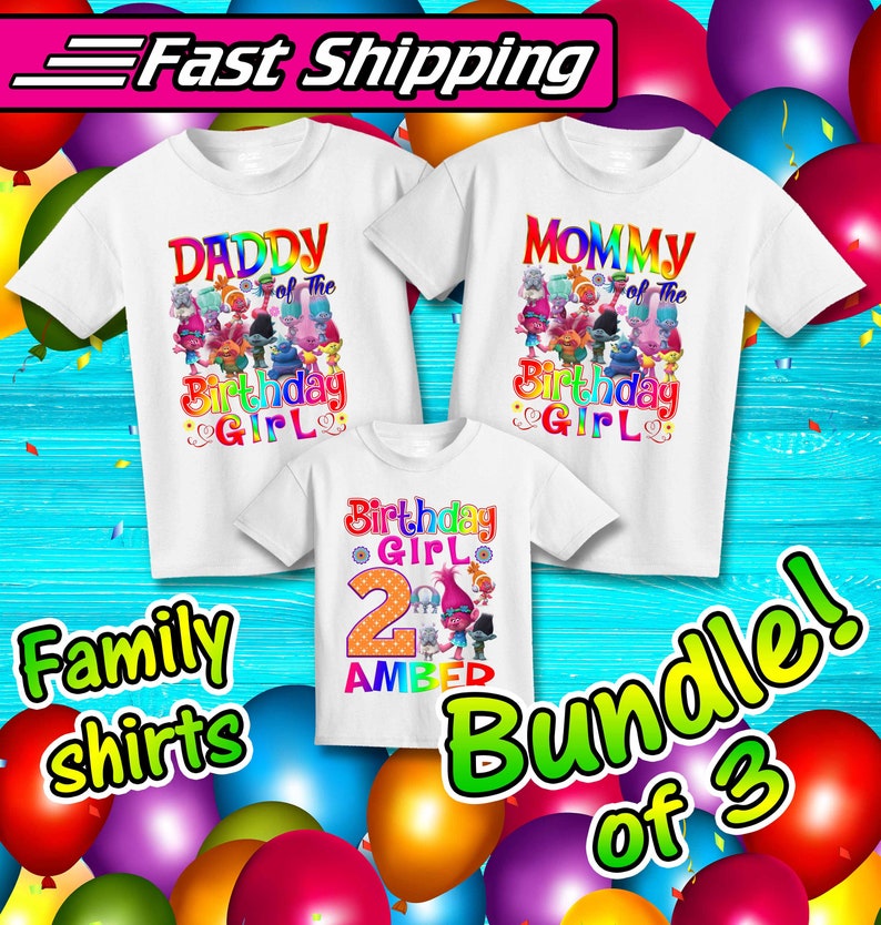 trolls birthday girl shirt
