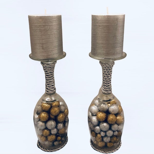 Wine Glass Candles Etsy